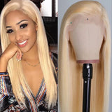 Sunber Hair 613 Blonde Color Lace Frontal Wigs Pre Plucked Straight Human Hair Wigs Virgin Human Hair Wig 150% Density