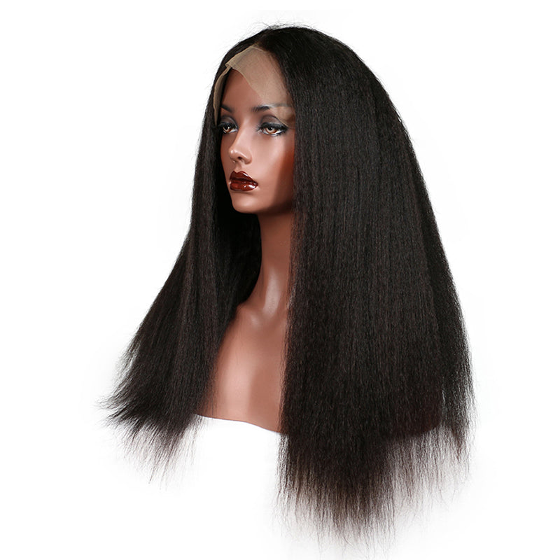 Lace frontal human Kinky Straight hair wig 8-24inch, 100% Remy human hair,130% density - Sunberhair