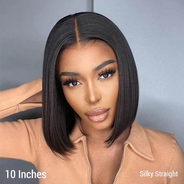 Flash Sale Sunber Middle Part Blunt Cut Short Bob Lace Front Wig Human hair