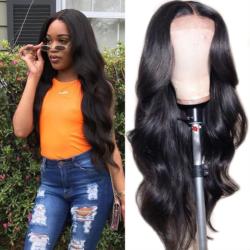 Sunber 13 By 4 Transparent Lace Front  Body Wave Wigs Pre-plucked 180% Density Human Hair Wigs