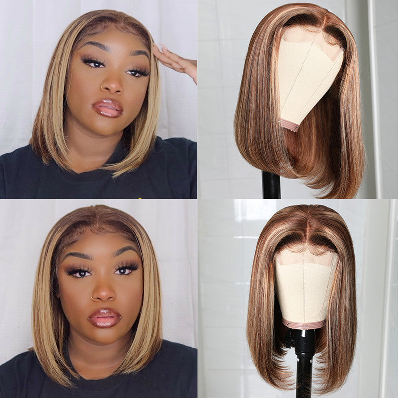 BOGO Sunber  Highlight Short Bob Lace Part Human Hair Wigs