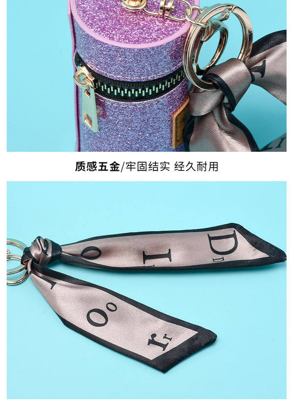 500 Points Redeem Sunber Multiple Colour Lipstick Bag Keychain With Silk Scarf