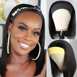 Sunber Short Straight Headband Bob Wigs Easy Wear & Go Glueless Virgin Human Hair Wigs