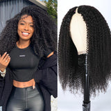 [180% Density] Kinky Curly V Part Wig No Glue No Leave Out U PART Clearance Sale Human Hair Wigs Flash Sale