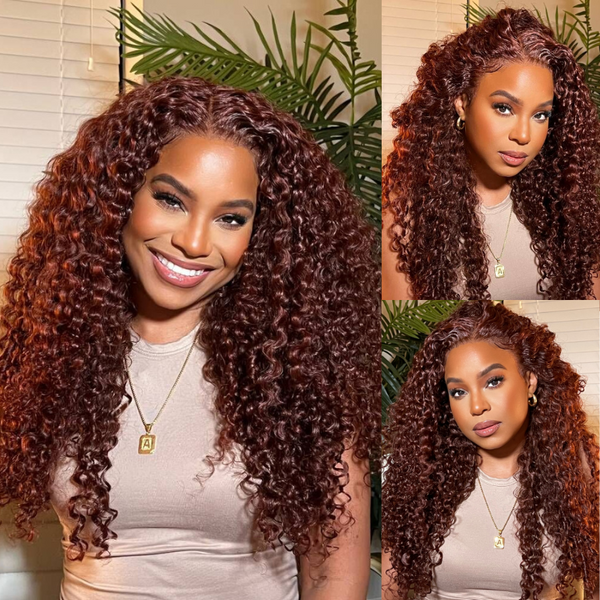Sunber Pre-Cut Lace Wear And Go Wigs Reddish Brown Lace Closure Wig Instagram Special Offer