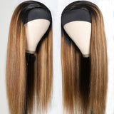 Flash Sale Highlight Blonde Piano Color Straight Headband Wigs 150% Density Glueless 100% Human Hair Wigs
