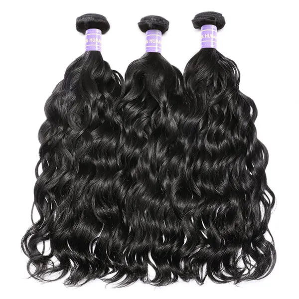 Sunber Natural Wave Remy Human Hair Weaves 3 Bundles and Natural Color Hair