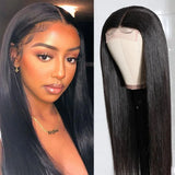 BOGO Sunber Straight Human Hair Lace Part Wig 150% Density Natural Hairline Hand Tied Lace Part Wig Pre Plucked Hairline