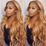 Clearance Sale Sunber Rich Brown Color Body Wave Lace Part Wigs Trendy Human Hair Wigs 200% density Flash Sale