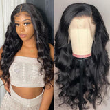 Sunber Body Wave Lace Front Wigs Pre-plucked Natural Hairline Human Hair Wigs 150% Density