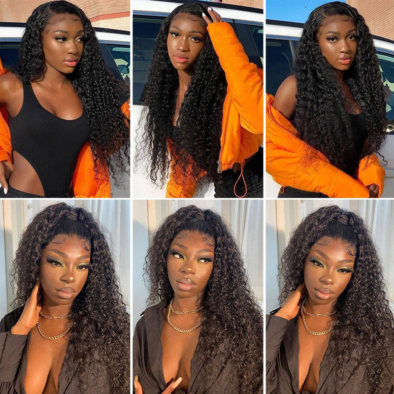 BOGO Sunber Full Curly Lace Closure Wigs Pre-Plucked Hairline Human Hair Wigs