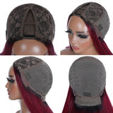 Flash Sale $63.60 Get 24'' Ombre 99J Burgundy Straight Upgrade U Part Wig Glueless Human Hair Wigs