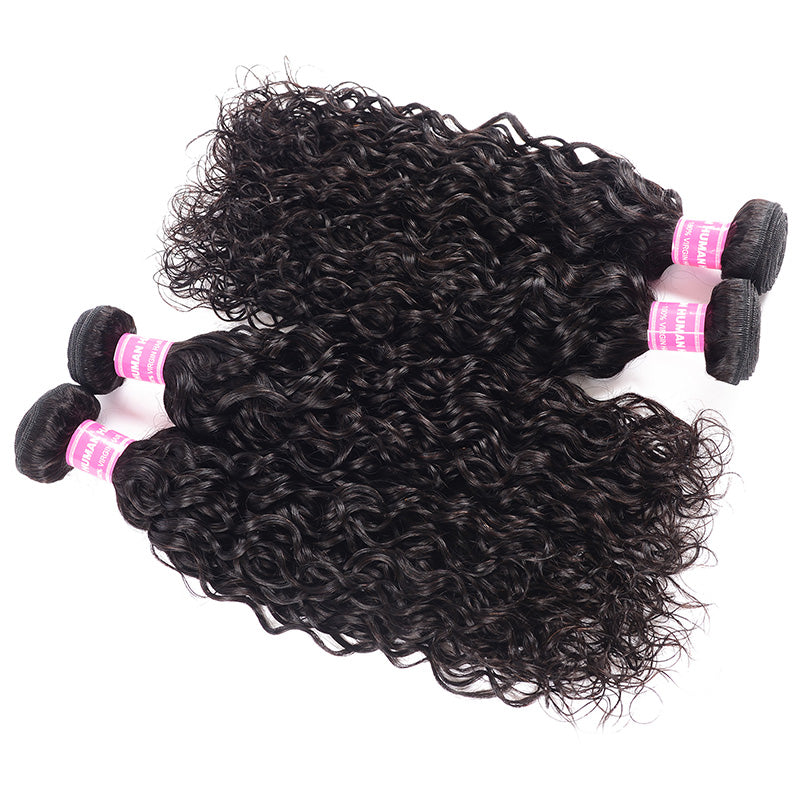 Sunber Hair 4 Bundles New Loose Water Wave Hair 100% Human Virgin Hair Weave