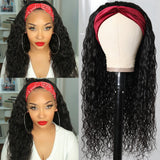 Flash Sale Sunber Water Wave Glueless Headband Wig Human Hair Natural Color 180% Density
