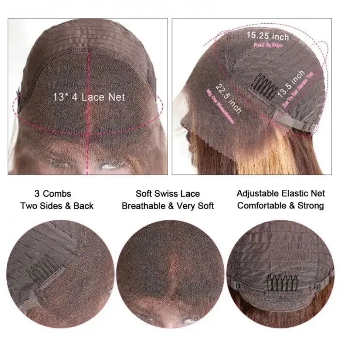 【18”=$79】Sunber Balayage Highlight 13 By 4 Lace Front Wigs With Dark Roots T Part Lace Front Wig 180% Density Flash Sale