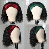 Sunber Headband Bob Wigs Water Wave Glueless Human Hair Wigs 150% Density Easy Wear & Go Wigs