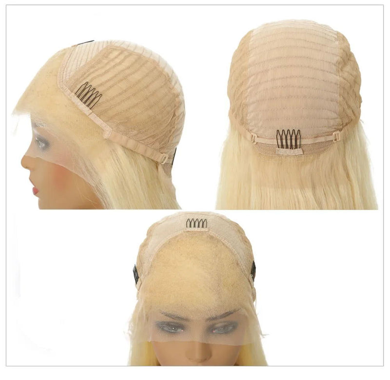 Sunber Hair 613 Blonde Color Lace Frontal Wigs Pre Plucked Straight Human Hair Wigs Virgin Human Hair Wig 150% Density