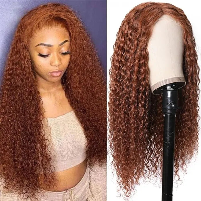 $100 Off Sunber Precolored Ginger Brown Jerry Curly Lace Front Human Hair Wigs