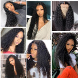 Sunber Hair 9a Grade Natural Pre-plucked Long Curly Transparent Lace Front Wigs 100% Human Hair 150% Density