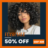 Flash Sale Bouncy Curl Short Bob Wigs With Bangs No Lace No Glue Human Hair Wigs