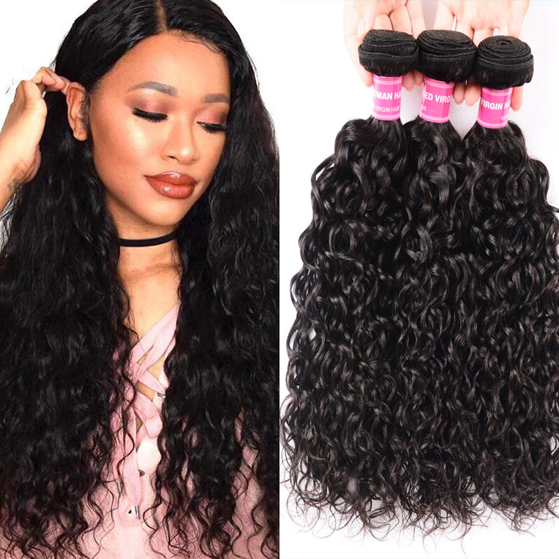 Sunber Hair 3 Bundles New Loose Water Wave Hair , Double Weft Human Hair Weave On Sale