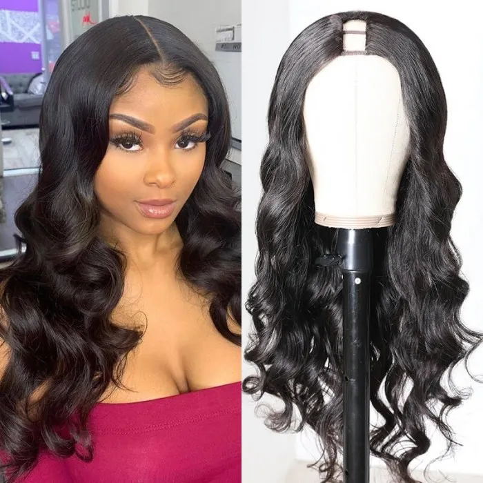 Sunber U Part Hair Wigs‎ Body Wave Glueless Human Hair Wigs Flash Sale