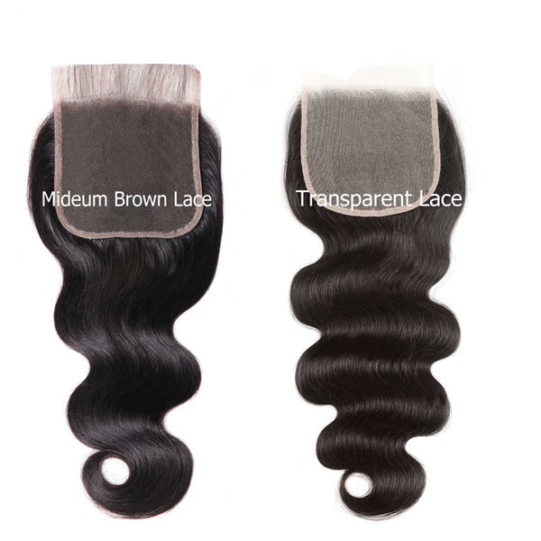 Sunber Hair 5x5 Transparent Lace Closure Free Part Body Wave Virgin Human Hair