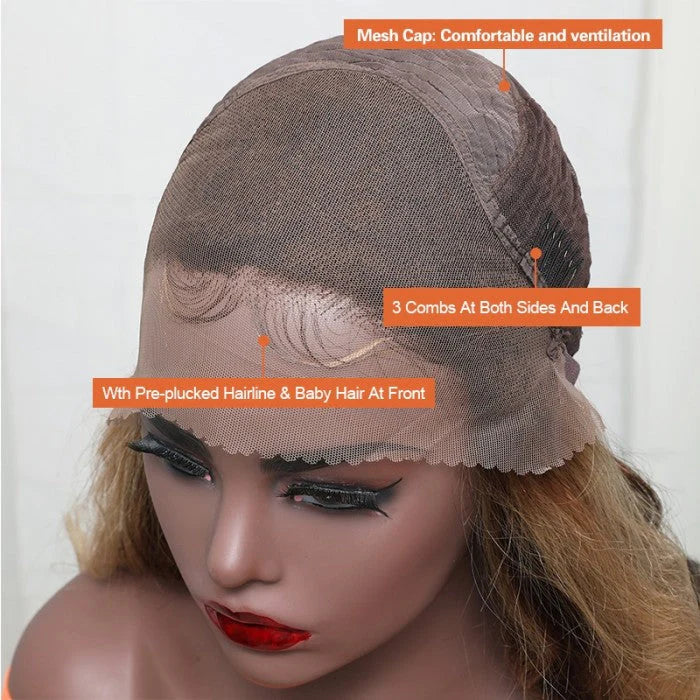 Sunber 13 By 4  Lace Frontal Wigs Body Wave Blonde Highlight Wigs Supernatural and Realistic Flash Sale