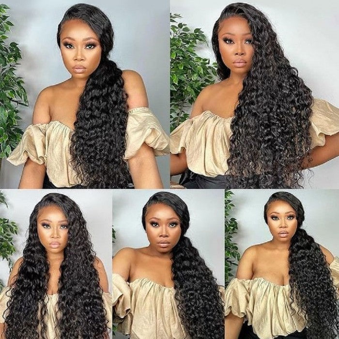 Sunber Deep Wave Glueless Wig Skin Melt 13*4 HD Lace Front Wigs For Women