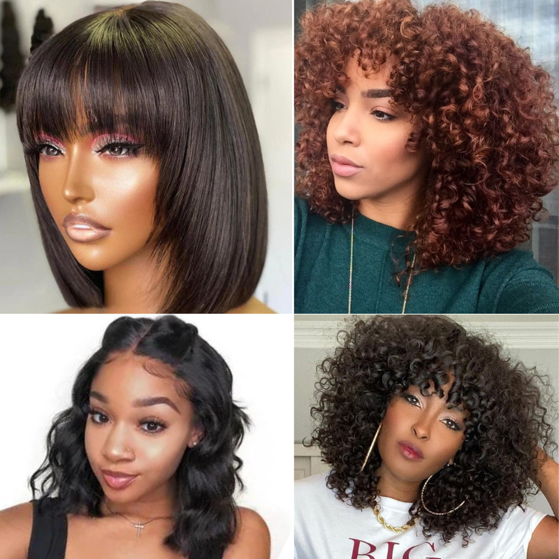 Flash Sale Sunber Short Bob Straight Hair Wig With Bangs