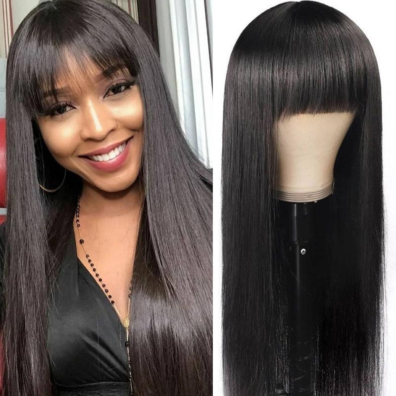 50% Off Sunber 13 By 4 Transparent Lace Front Human Hair Wigs With Bangs Flash Sale