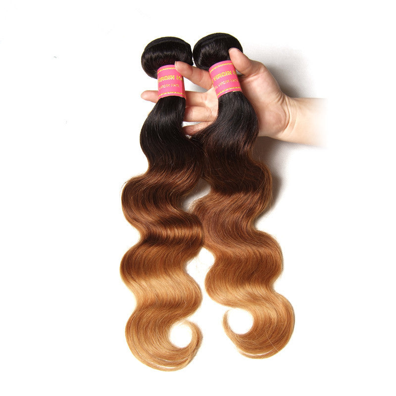 1 Bundle Ombre  Body Wave Hair #T1b/4/27 Ombre Brown Virgin Hair, 16"-26" - Sunberhair