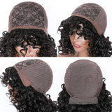 Flash Sale Bouncy Curl Short Bob Wigs With Bangs No Lace No Glue Human Hair Wigs
