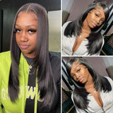 70% Off Sunber Flash Sale 90's Vibe Layered Haircut Wig Human Hair Bone Straight 13x4 Lace Front Wigs
