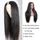 Sunber U Part Human Hair Wigs Silky Straight Glueless Wigs