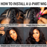 Buy 1 Get 1 Free Buy Kinky Straight  U Part Wig Get Long Free Human Hair Weave 1 Bundle Flash Sale