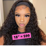 Flash Sale Sunber Water Wave Glueless Headband Wig Human Hair Natural Color 180% Density