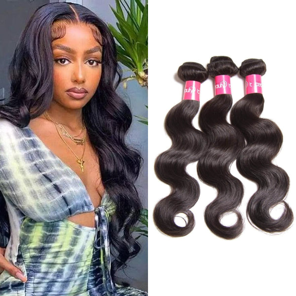 Sunber Natural Black Body Wave Or Straight 3Bundles Human Hair Weave  for Black Woman