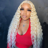 Clearance Sale Sunber #613 Blonde Deep Wave 13x4 Lace Front Wig 100% Human Hair Flash Sale