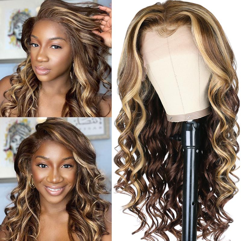 Sunber Flawless Honey Blonde Highlight Color 13x4 Body Wave Lace Front Wigs Pre-Plucked