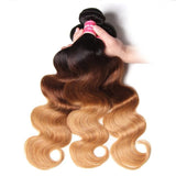 Sunber Hair Peruvian Ombre T1B/4/27 Color Body Wave Hair Weave 3 Bundle Hair Extensions