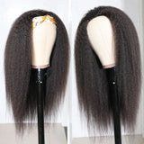 Sunber High-Quality Kinky Straight Human Hair Half Wigs For Women Glueless Wigs with Random Gift Headband