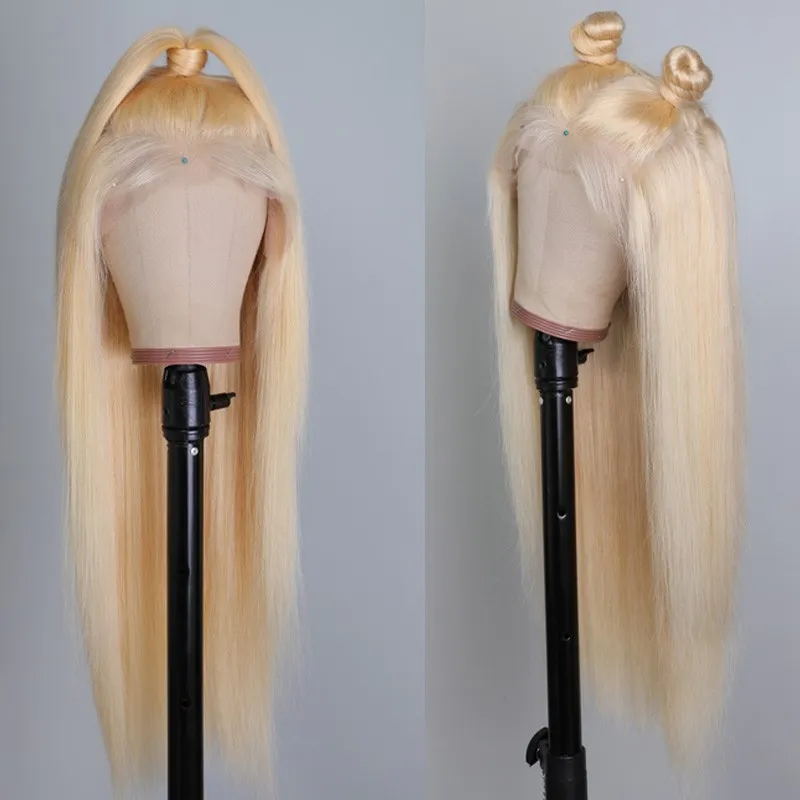 Sunber Hair 613 Blonde Color Lace Frontal Wigs Pre Plucked Straight Human Hair Wigs Virgin Human Hair Wig 150% Density