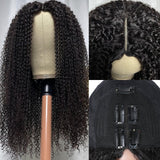 Sunber Afro Kinky Curly V Part Wig Real Human Hair No Leave Out No Glue Wig