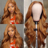 Sunber Rich Brown Color Body Wave Lace Part Wigs Trendy Human Hair Wigs Huge Sale