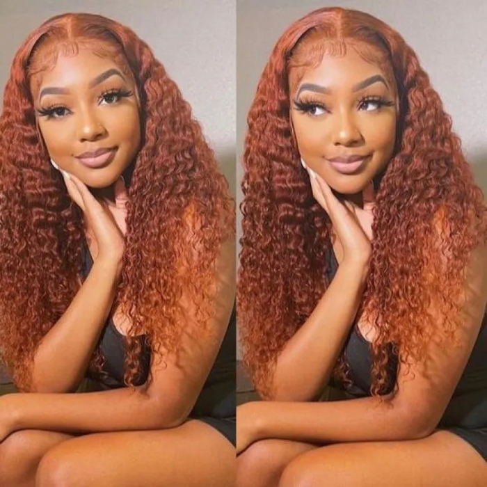 Sunber Ginger Brown Lace Front Wig Full And Thick Human Hair For Black Women