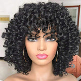 Flash Sale Bouncy Curl Short Bob Wigs With Bangs No Lace No Glue Human Hair Wigs