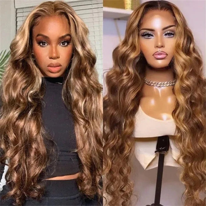 【20“=$99】Flash Sale Sunber 13 By 4  Lace Frontal Wigs Body Wave Blonde Highlight Wigs Supernatural and Realistic