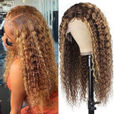 Extra 60% OFF | Sunber Trendiest Blonde Highlight 13 By 5 T Lace Front Wigs Curly Human Hair Wigs