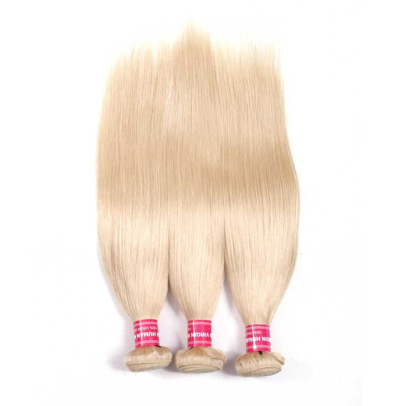 Sunber Hair Blonde 613 Hair Weave 3 Bundles Straight Hair Virgin Human Hair Weft